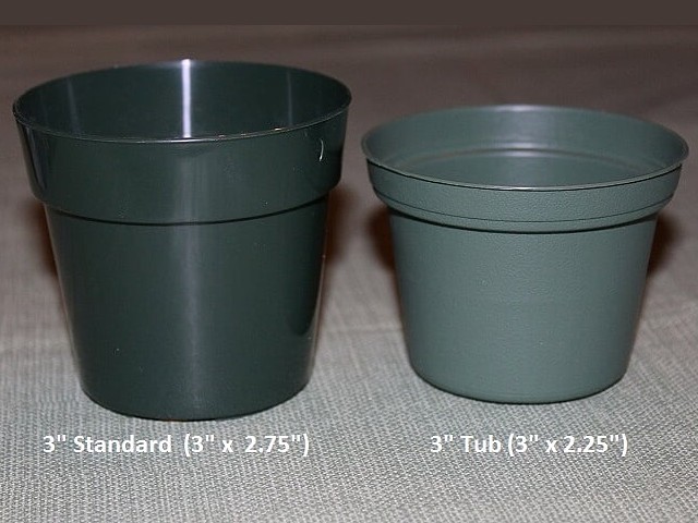 3" Round Green Standard Pot - Click Image to Close